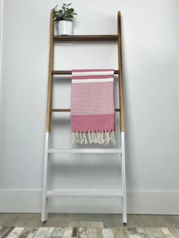 Simple Ladder with an Essential Stripes Turkish Towel