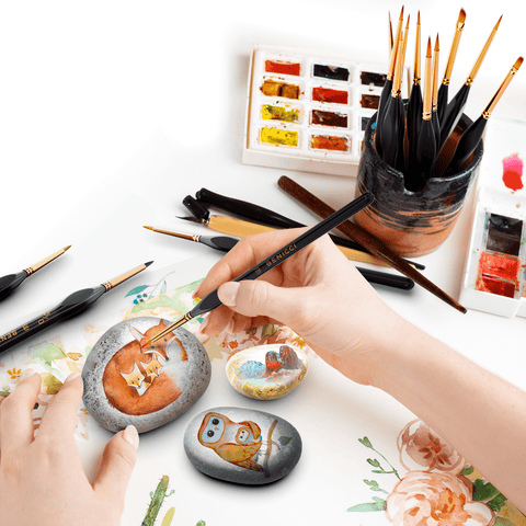 KJHBV 10pcs Set Micro Brush Professional Thin Paint Brushes Detail Brushes  Micro Paint Brushes Miniature Painting Brushes Nail Painting DIY Pen Wooden