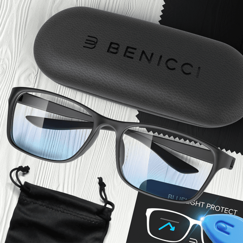 Stylish Blue Light Blocking Glasses for Women or Men - Ease Computer a –  Benicci