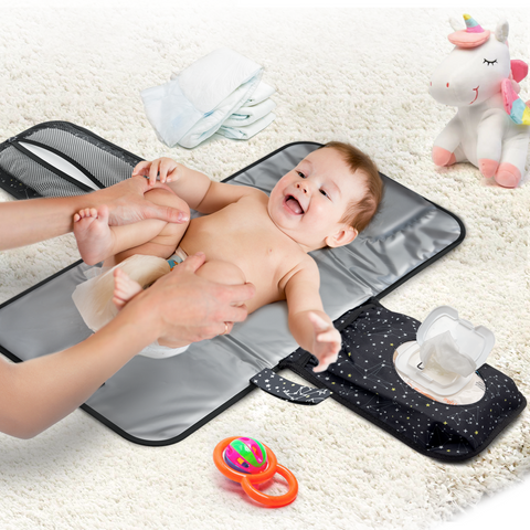 Portable Changing Pad for Baby|Travel Baby Changing Pads for Moms,  Dads|Waterproof Portable Changing Mat with Built-in Pillow|Excellent Baby
