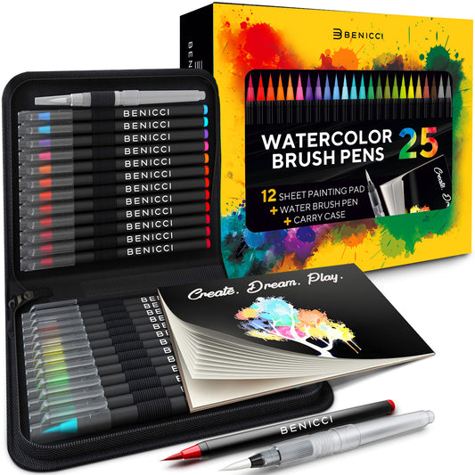 Artist Paint Brush Set of 16 - Includes Spatula Palette Knife, Sponge –  Benicci