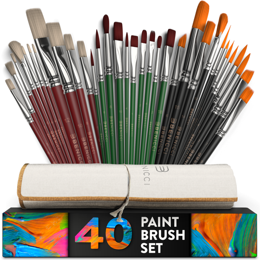 Fridja Professional Artist Paint Brush Set of 12 Painting Brushes Kit for  Kids, Adults Fabulous for Canvas, Watercolor & Fabric for Beginners and