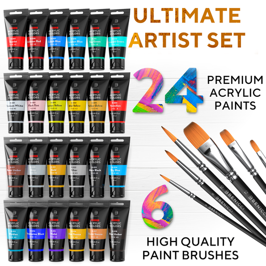 167 Pcs Acrylic Paint Set for Kids&Adults,Bulk Set of 24 Washable Paint  Sets in 12 Colors,Acrylic Paint Strips with 20 Pcs Paintbrushes Perfect for