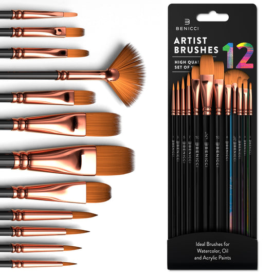 10 Set Art Paint Brush Artist Brushes Set Fine Pointed for Water Painting B6F0