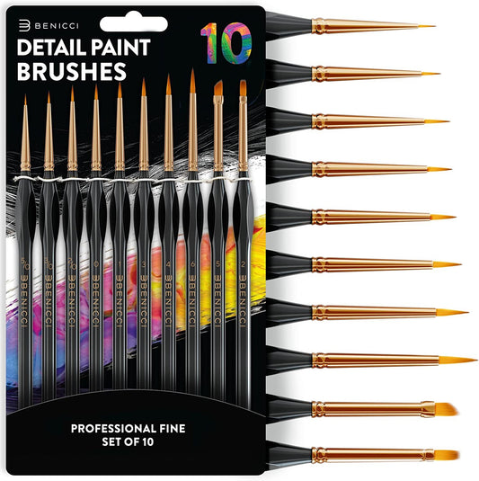 16x Paint Brush Set Flat and Round Kunst und Skulpturen Supplies with Storage Case Painting Brushes for Canvas Watercolor Rock Acrylic Gouache Black