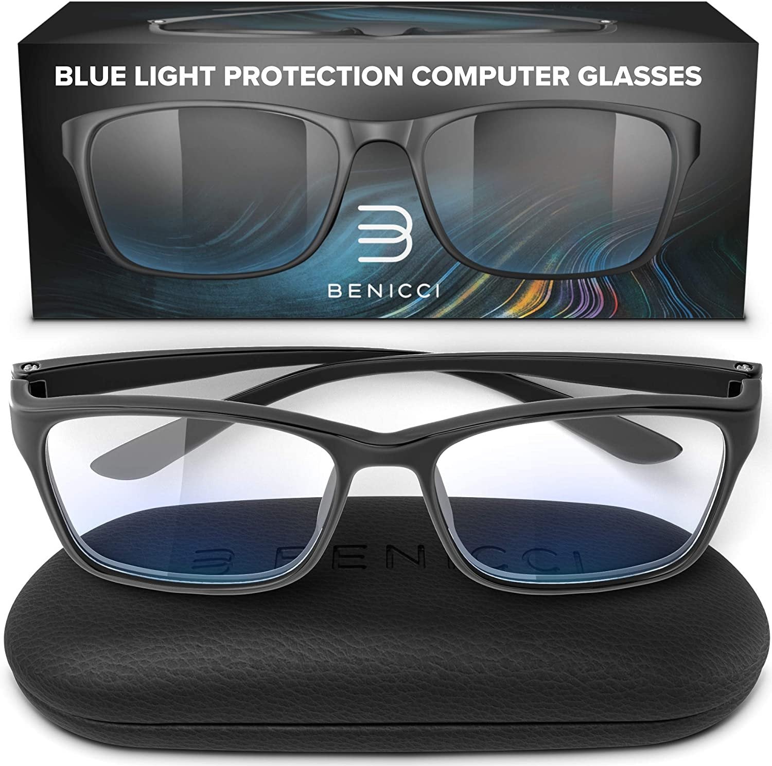 Stylish Blue Light Glasses for Women or Men Ease Computer a - Benicci