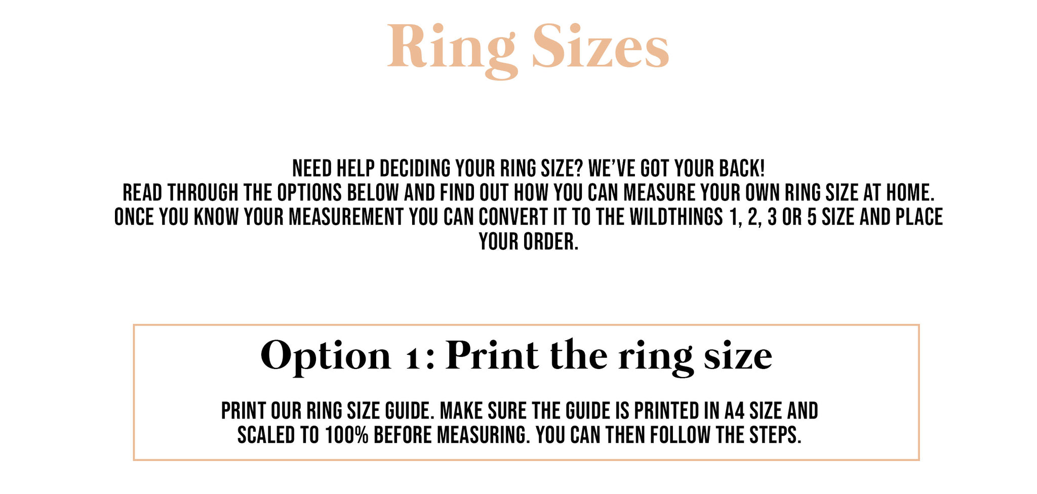 Ring sizes & necklace chart – Wildthings_collectables