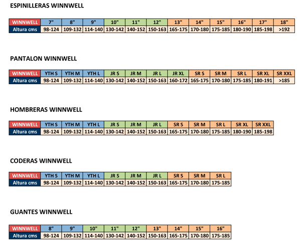 winnwell sizes