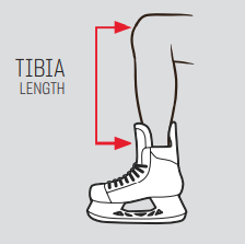 medidas de la tibia para hockey