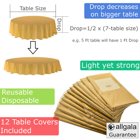 Allgala Table Cover 12-PK Premium Medium Duty Disposable 84