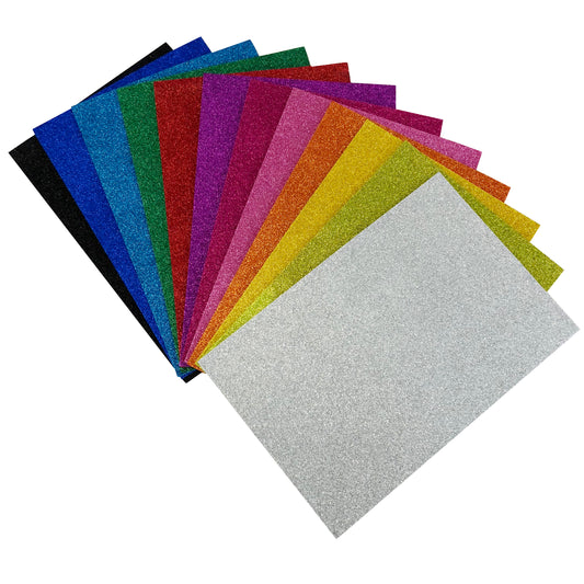 Allgala Foam Sheet Self Adhesive 12 Pack Glitter EVA Foam Paper 8 x 1