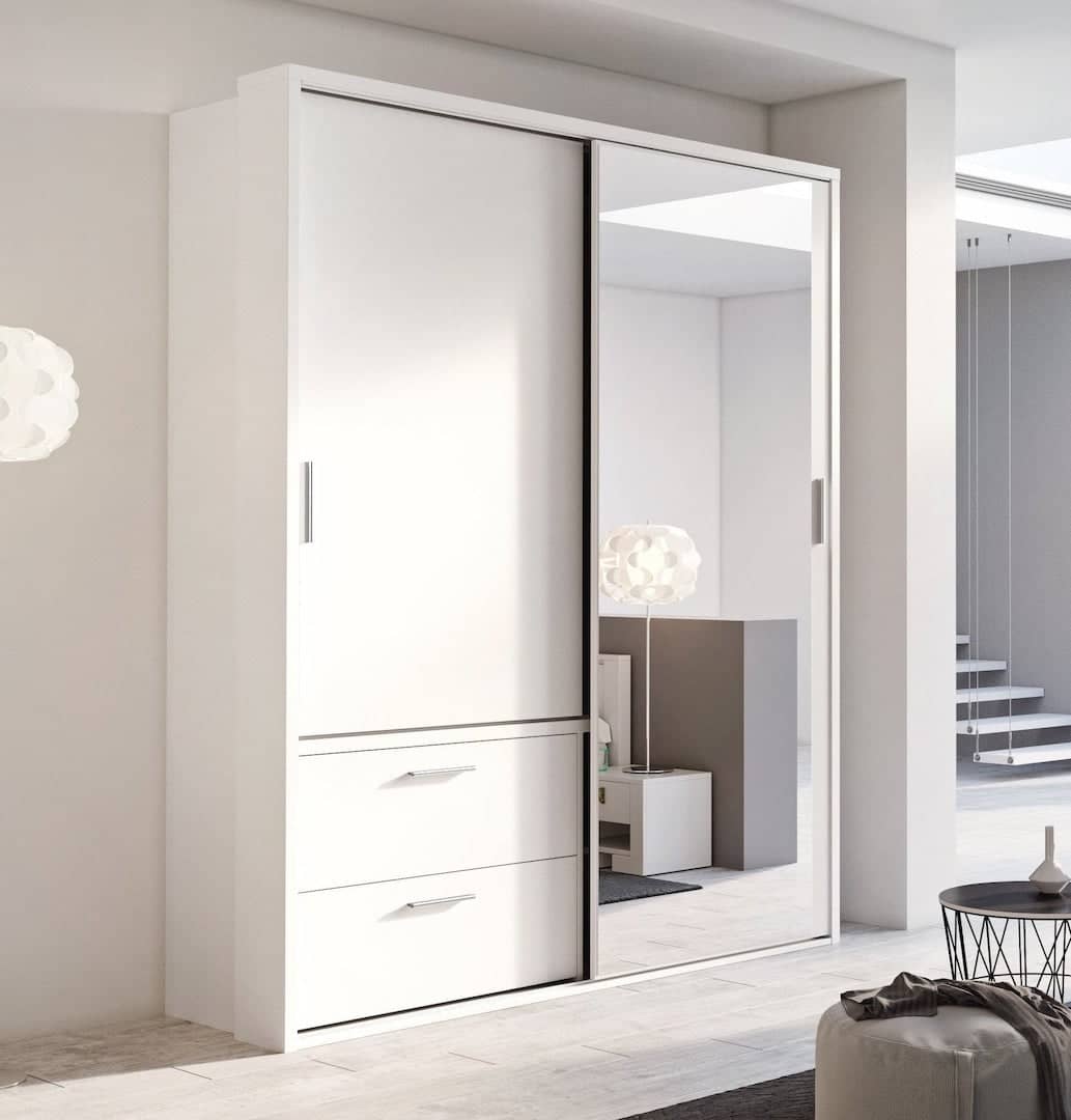 Arti 22 2 Sliding Door Wardrobe With Drawers 180cm Arthauss Furniture 