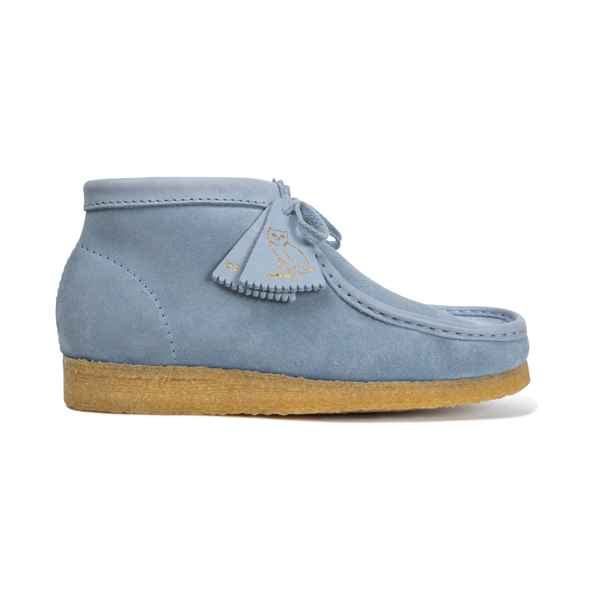 blue leather wallabees