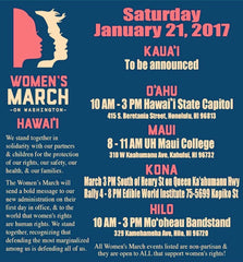 Women's March Hawaii for women's rights and reproductive freedom
