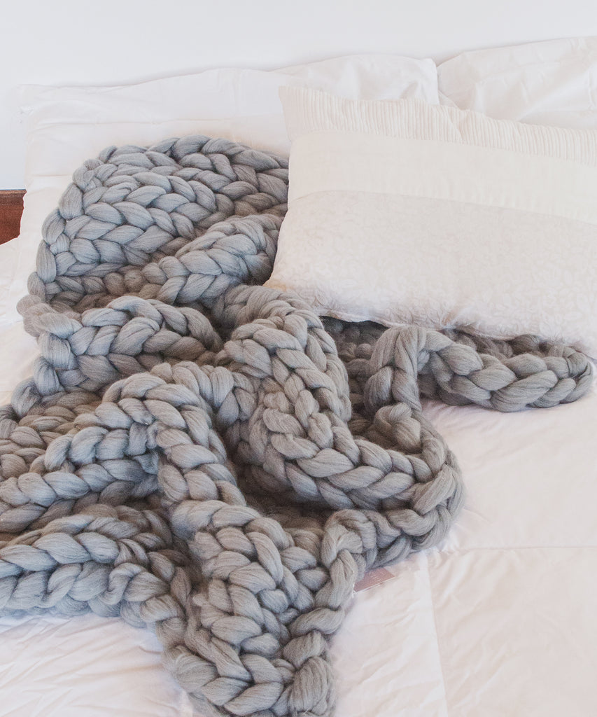 Chunky Knit Blanket Wool Gilsamo