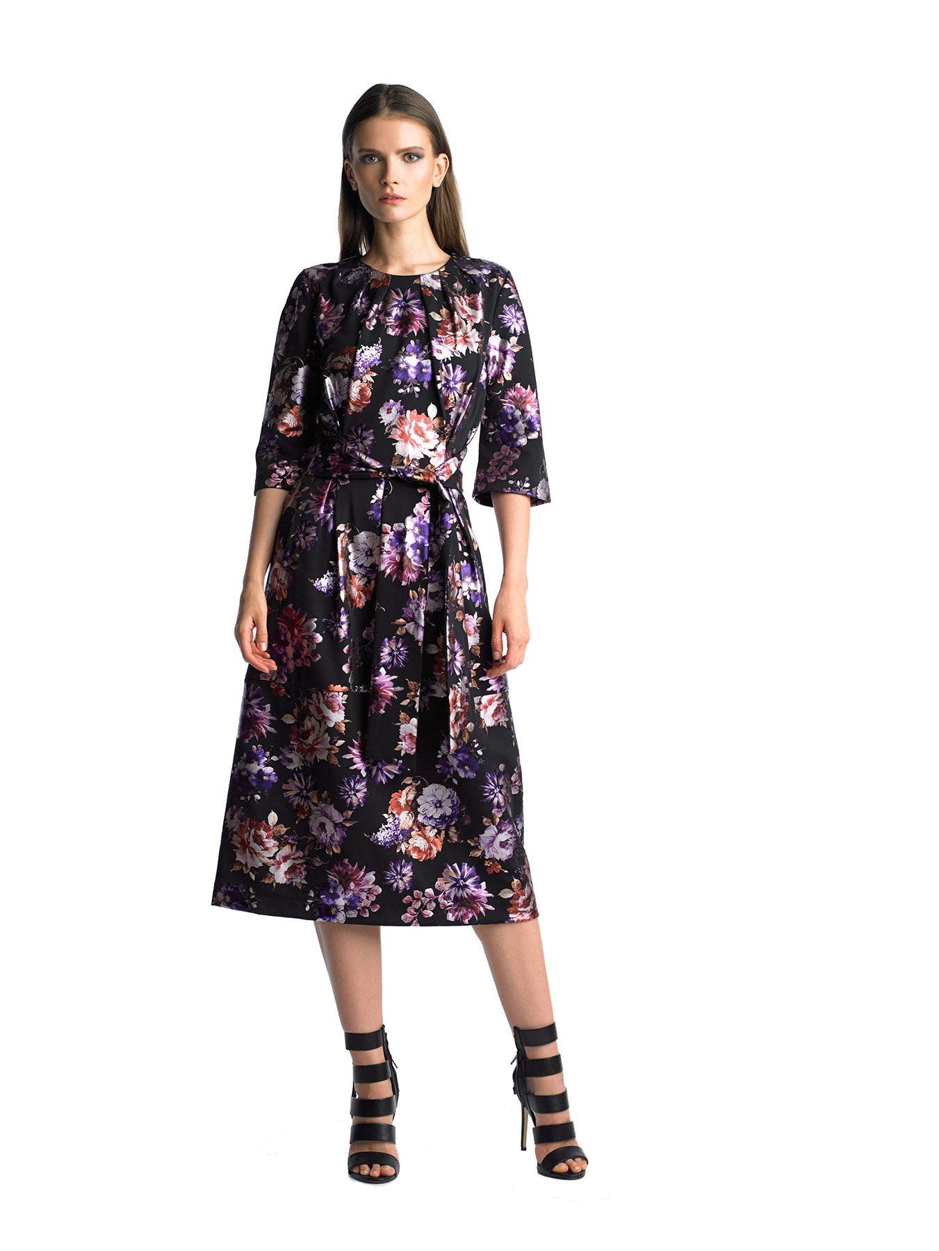 Historic New York Signature Metallic Floral Dress