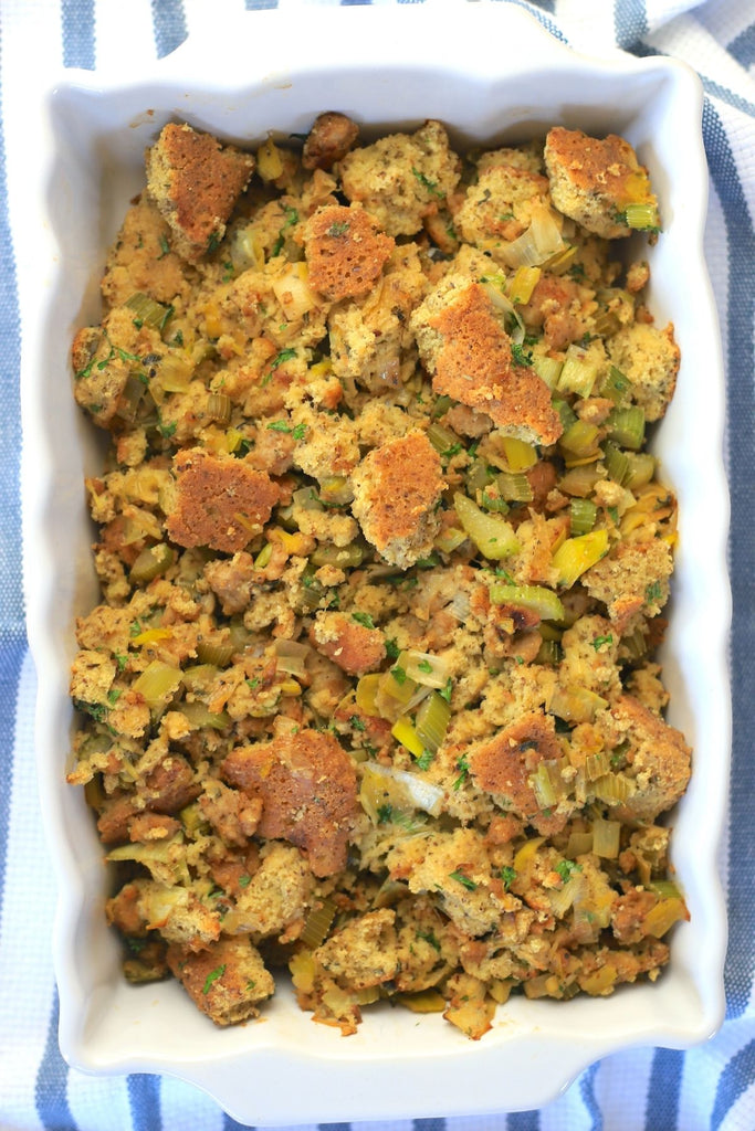 Casserole of grain free low carb stuffing