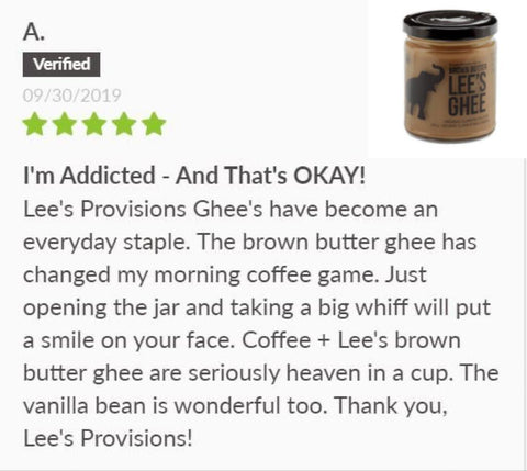Lee's Ghee Brown Butter Review on SwitchGrocery Canada