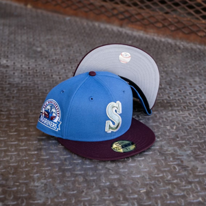 New Era Seattle Mariners 30th Anniversary Grey UV (Indigo/Maroon) 59Fifty Fitted - SNEAKER TOWN 