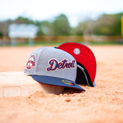 Detroit Tigers New Era Wheat/Brown Bill And Sky Blue Bottom With 1945  Inauguration Patch On Side 59FIFTY Fitted Hat