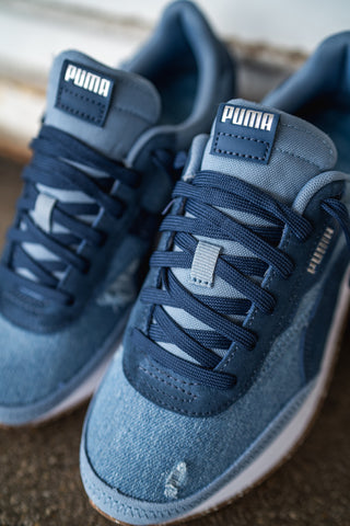 Women Puma Future Rider Denim Distressed Sneaker Town