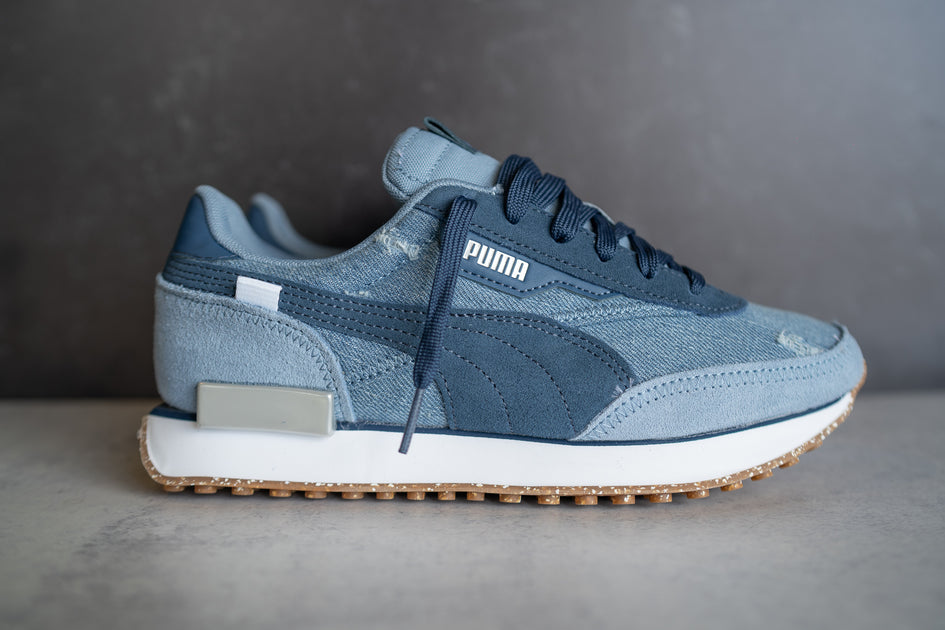 Women Puma Future Rider Denim Distressed Sneaker Town