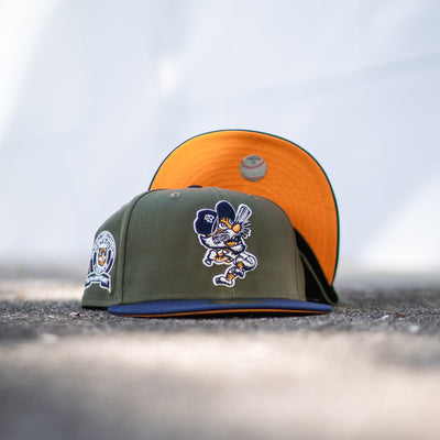 Detroit Tigers New Era Wheat/Brown Bill And Sky Blue Bottom With 1945  Inauguration Patch On Side 59FIFTY Fitted Hat