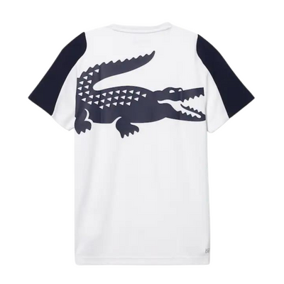 Lacoste Men's Loose-Fit Crocodile Logo T-Shirt White