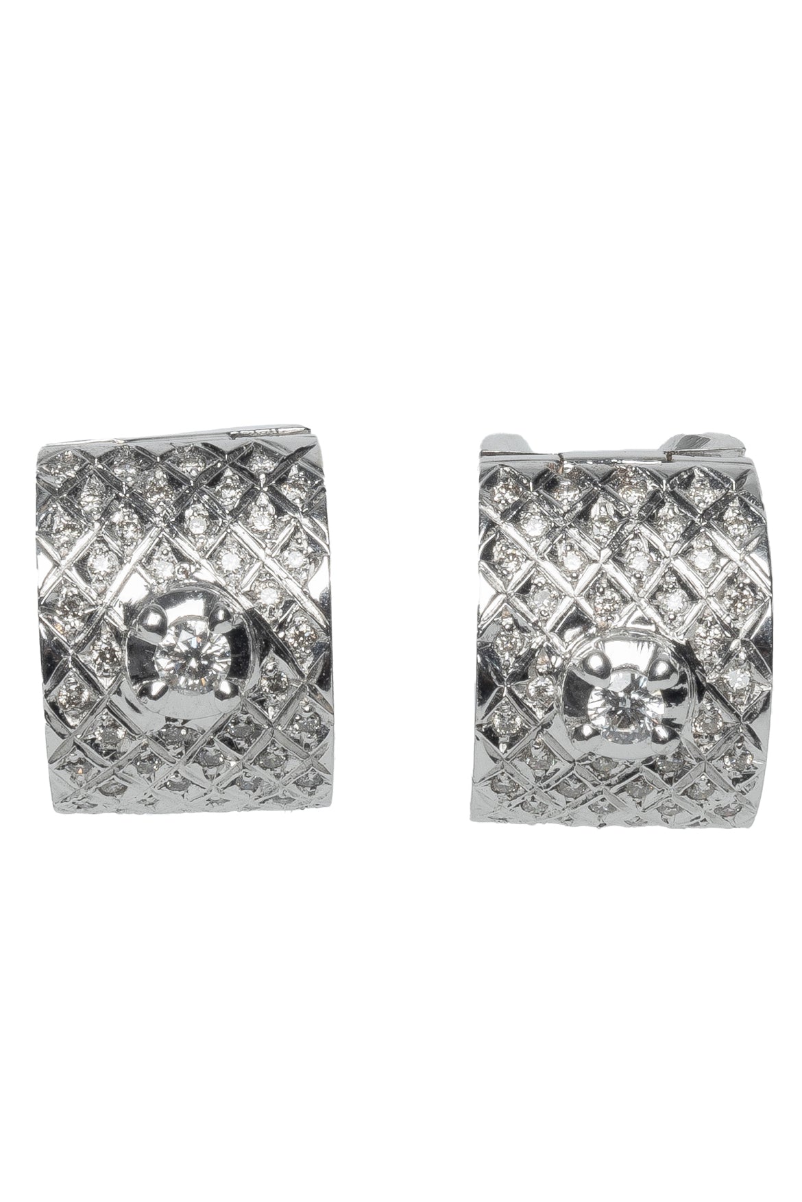 image of 14K White Gold & Diamond Earrings