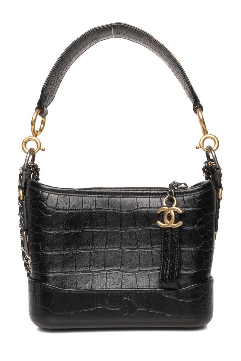 image of Chanel 2019 Croc-Embossed Calfskin Small Gabrielle Hobo