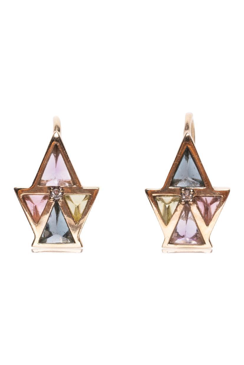 image of Noor Fares 18K White Gold Pira Drop Earrings