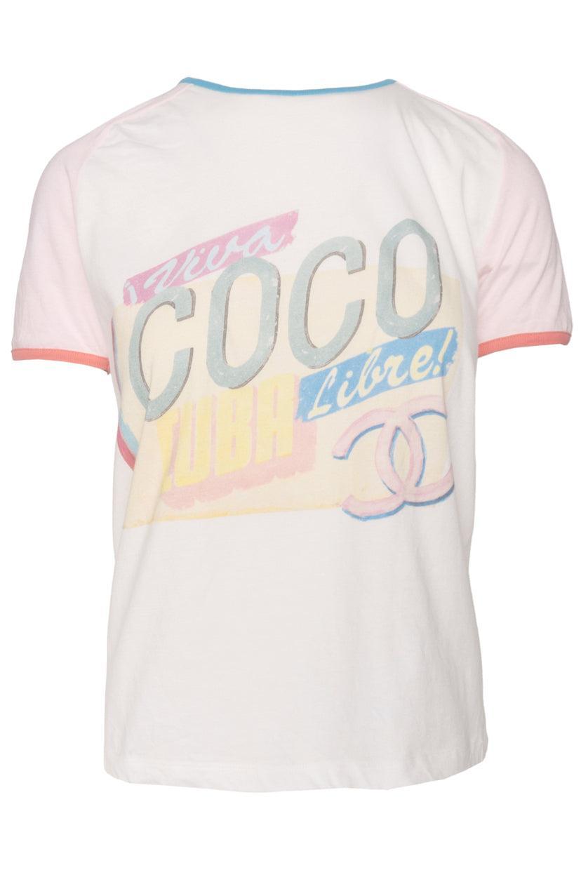 image of Chanel Size XS 2017 Cruise Collection Viva Coco Cuba Graphic T-Shirt