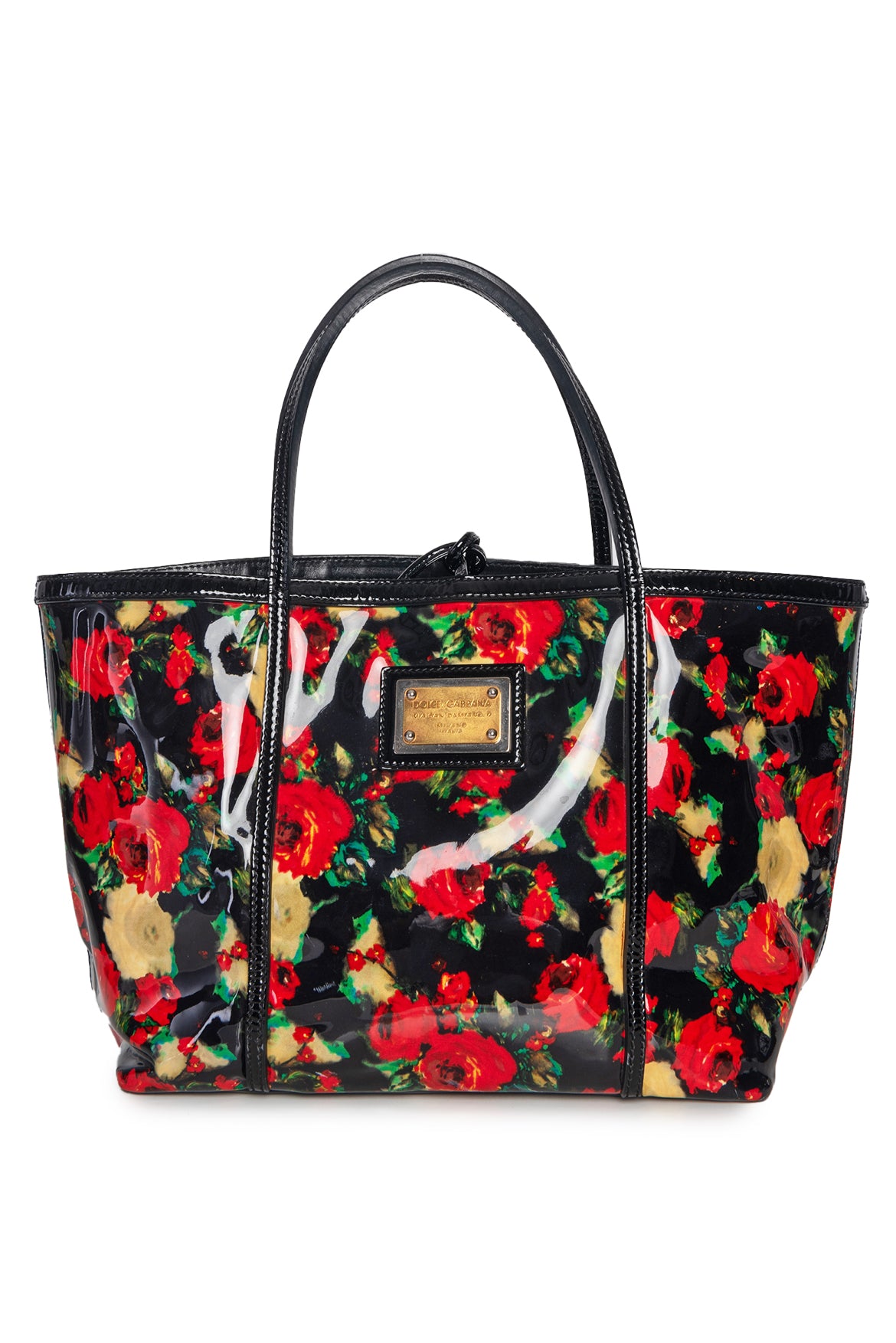 image of Dolce & Gabbana Floral Vinyl Miss Escape Tote