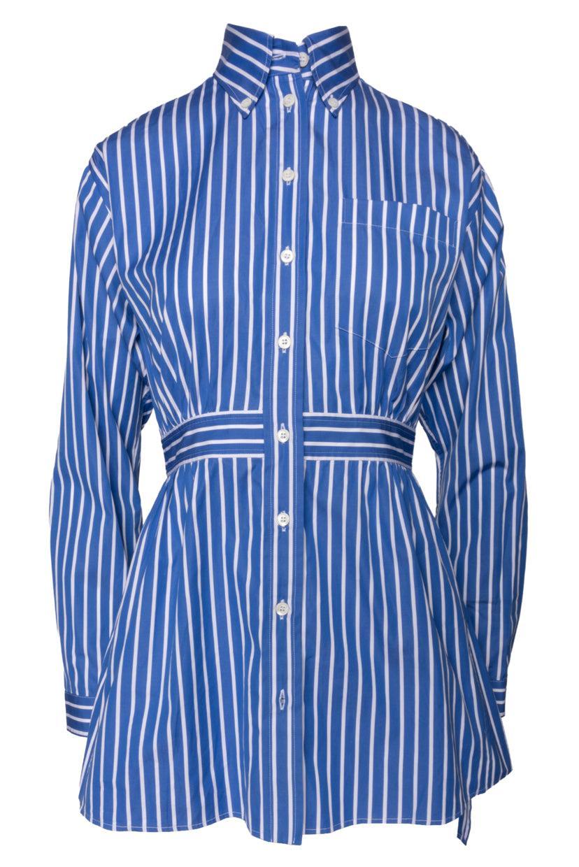 image of 2019 Prada Size 38 Striped Mini Shirt Dress