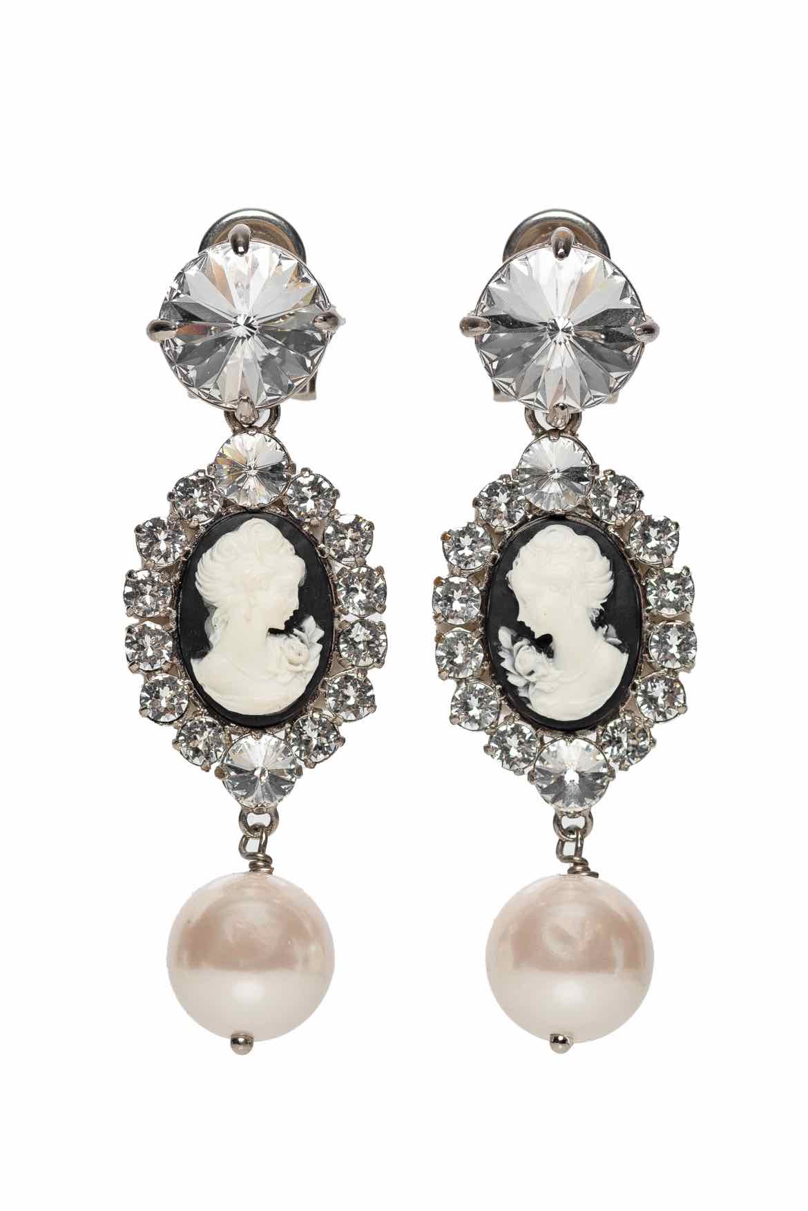 image of Miu Miu Cameo Clip On Earrings