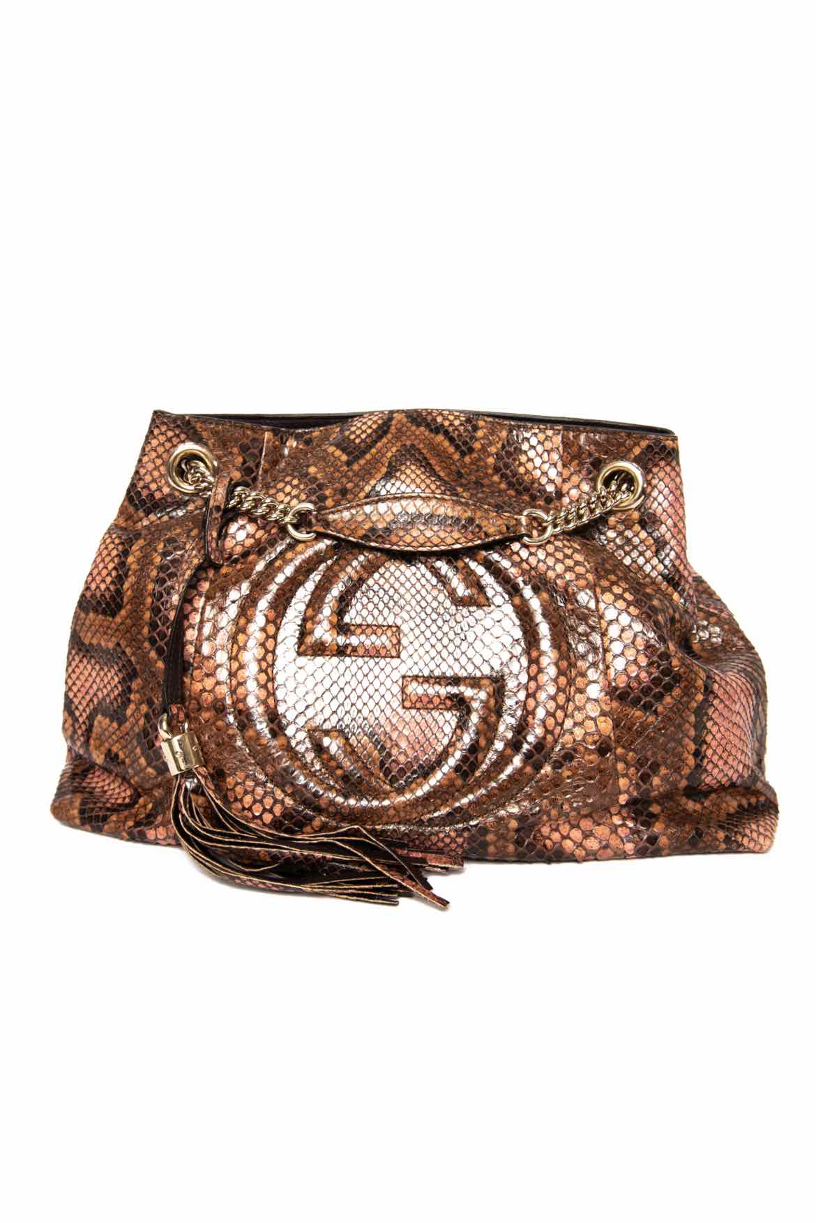 Image of Gucci Soho Python Shoulder Bag