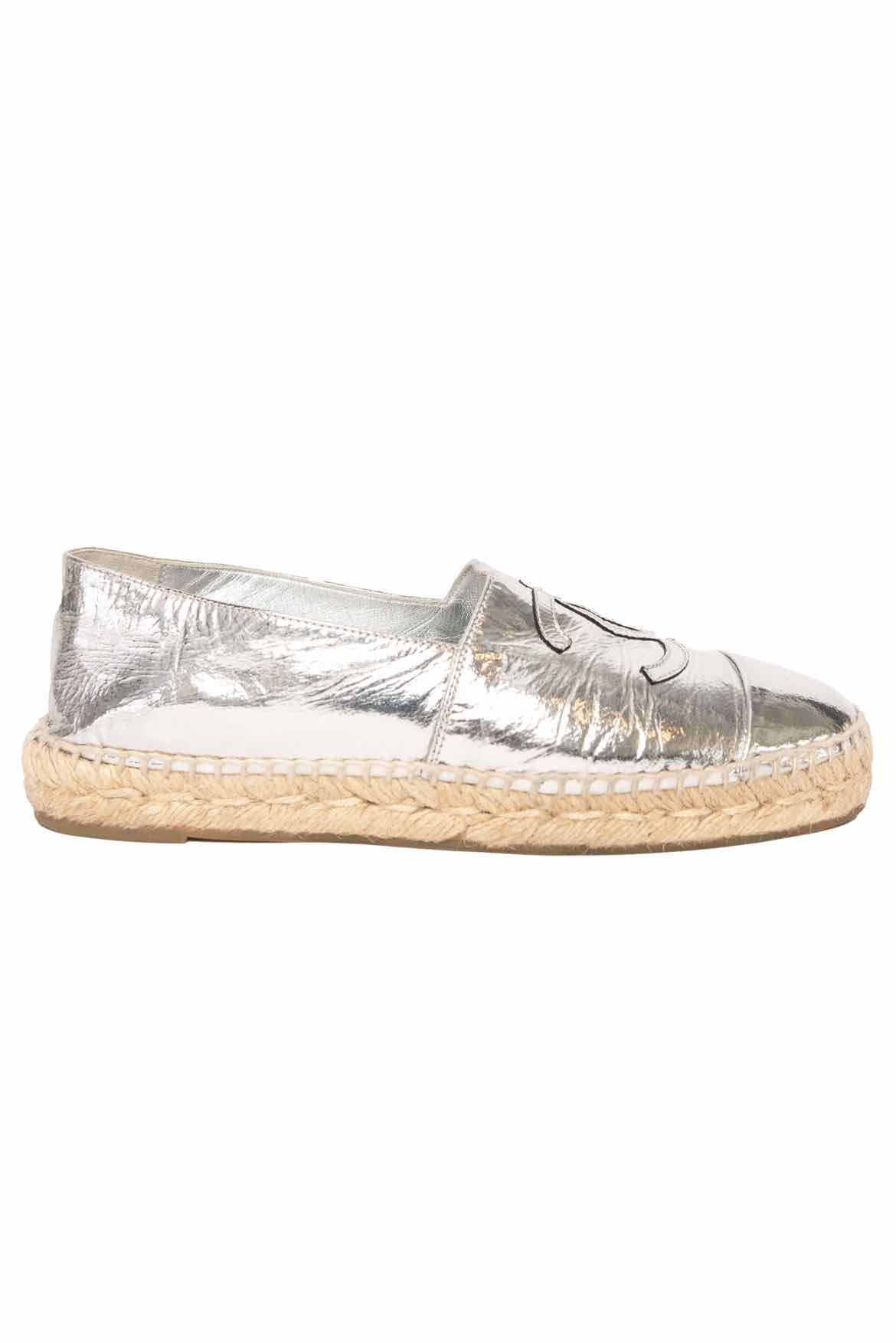 image of Chanel Size 37 CC Logo Espadrille Flats