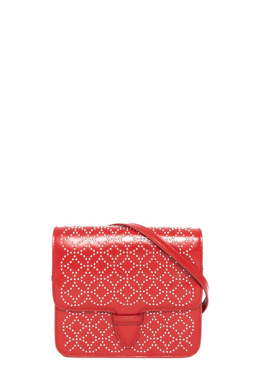 image of Alaia Studded Leather Flap Crossbody