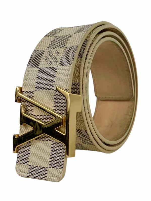 Louis Vuitton, Accessories, Louis Vuitton M968 Monogram 40mm 5 Lv  Initiales Belt Logo Gold Buckle