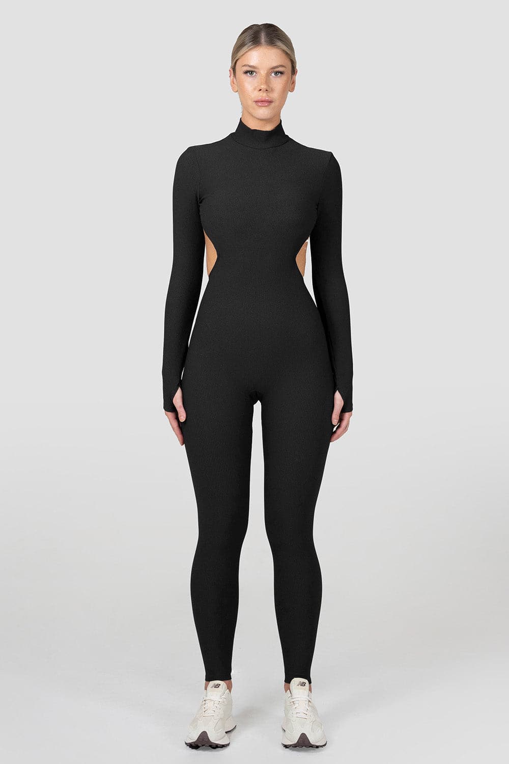 NaKxD Long sleeve Square Neck Shapewear Bodysuit Black