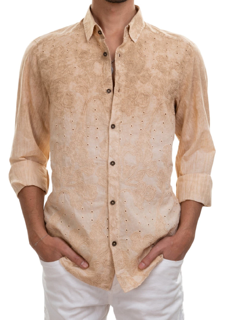 Beige Lace Degraded Shirt