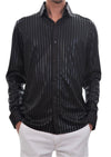 Black Tonal Stripe Dressy Shirt