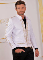 White Gold "Meander" Studded Jacket