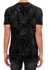 Black Leopard Velvet V-neck Tee