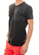 Black Snake Print Pocket Tee