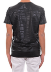 Black Wave Print Linen Tee