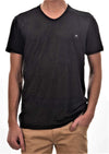 Black Micro Weaved Foil Knit Tee