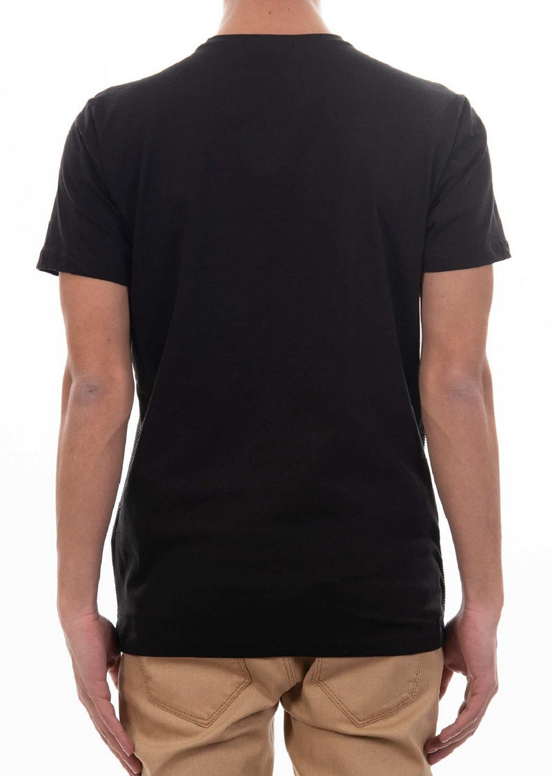 Black Micro Weaved Foil Knit Tee