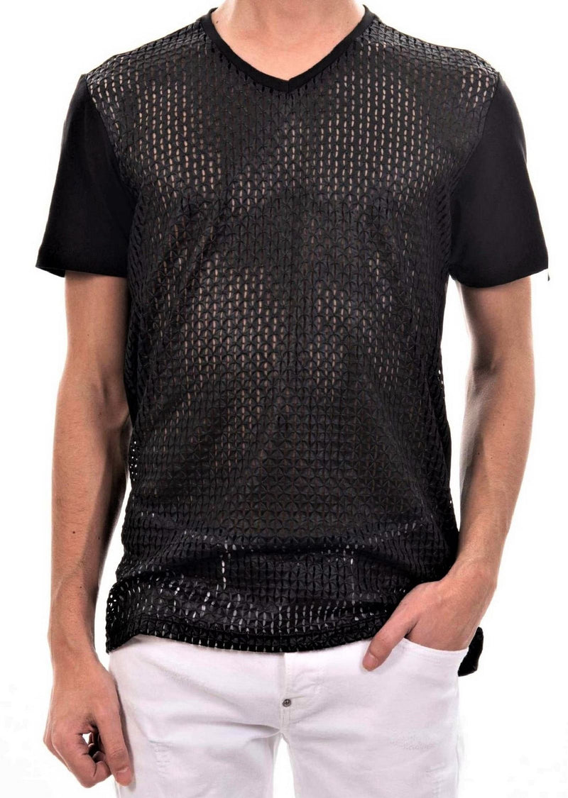 Black Diamond Weaved Foil Knit Tee