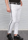 White Houndstooth Paint Jeans